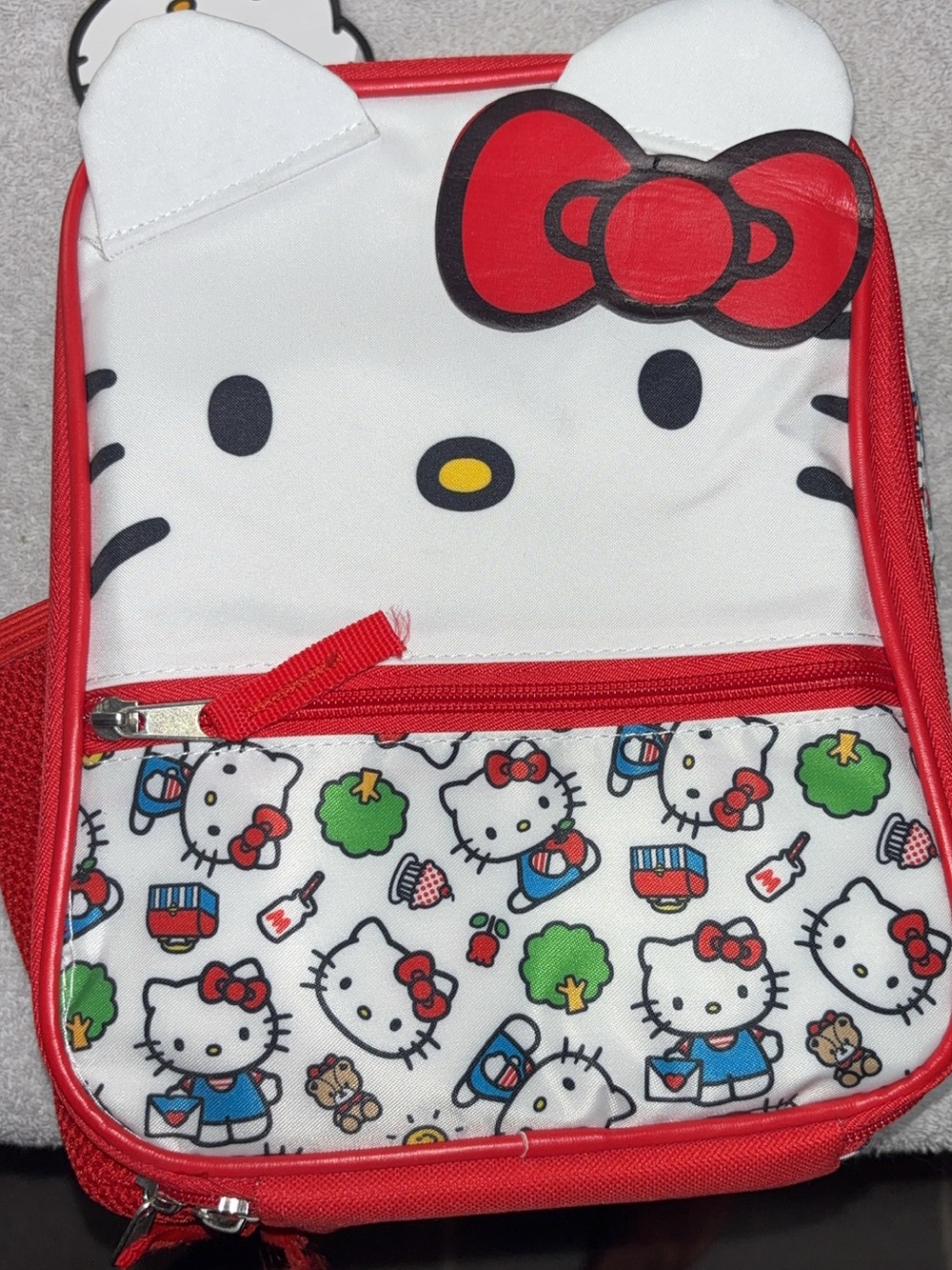 Hello Kitty Red and White Kids Lunch Bag with Printed Characters